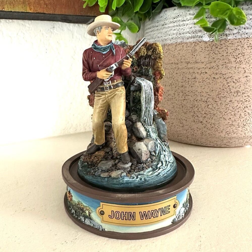 Franklin Mint John Wayne hand painted sculpture